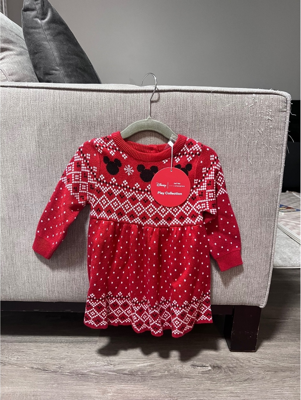 Little sleepies Holliday Disney knit dress 6-12 months